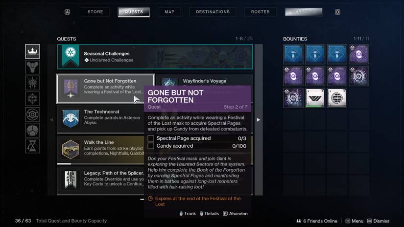 destiny 2 season of the lost festival of the lost gone but not forgotten quest haunted sectors