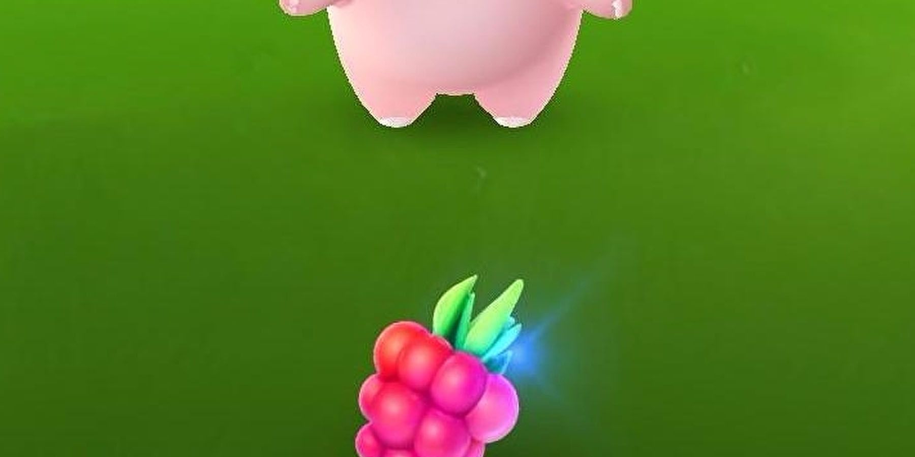 A Razz Berry about to be used in Pokemon GO