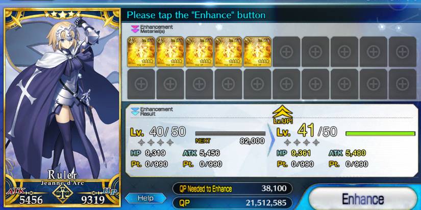 A Servant undergoing enhancement