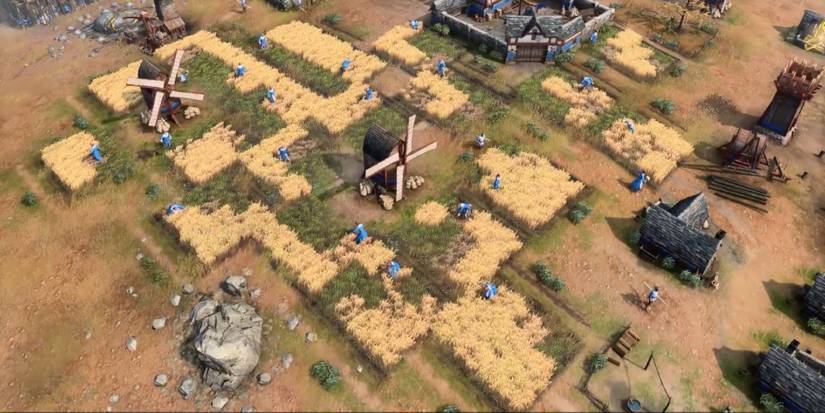 Age of Empires 4 - Villagers farming for food