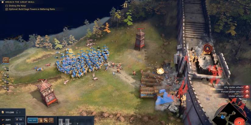 Age of Empires 4 - Soldiers attacking The Great Wall of China