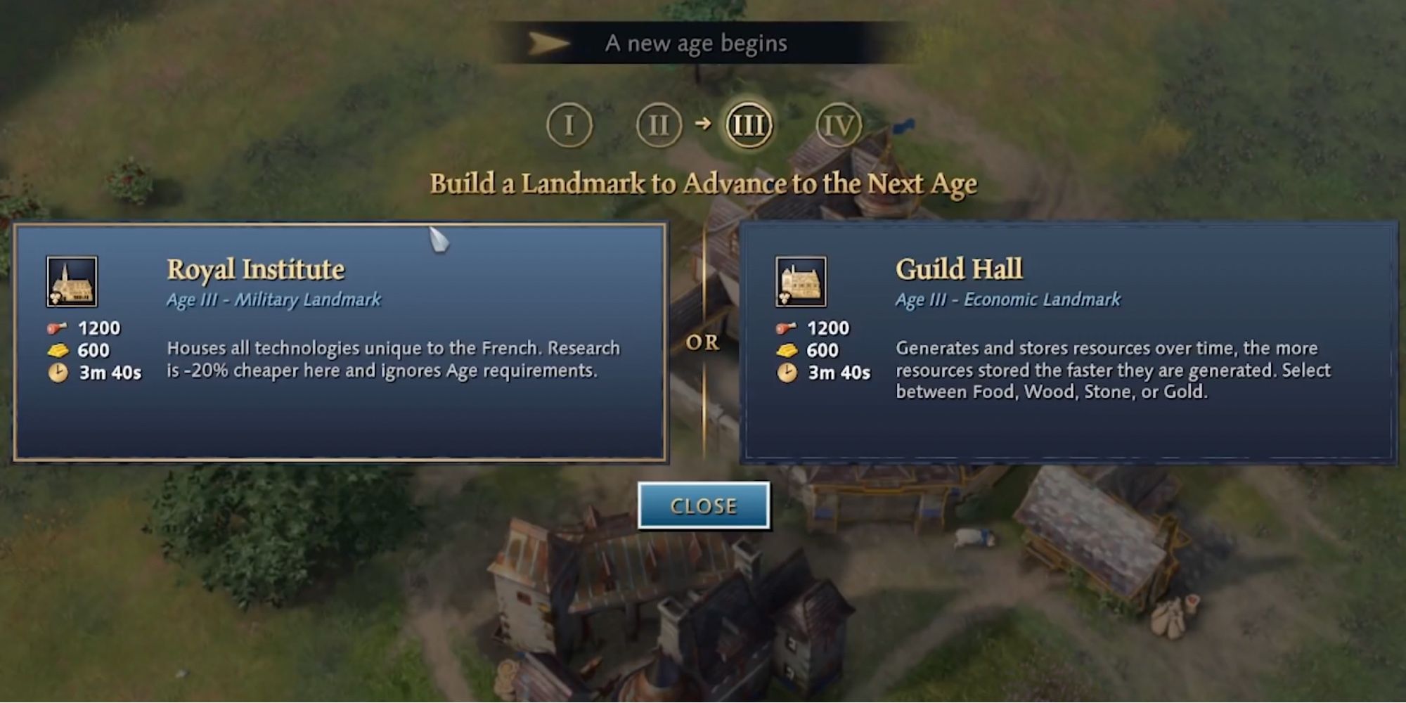Age of Empires 4 - Use Landmark to advance through ages