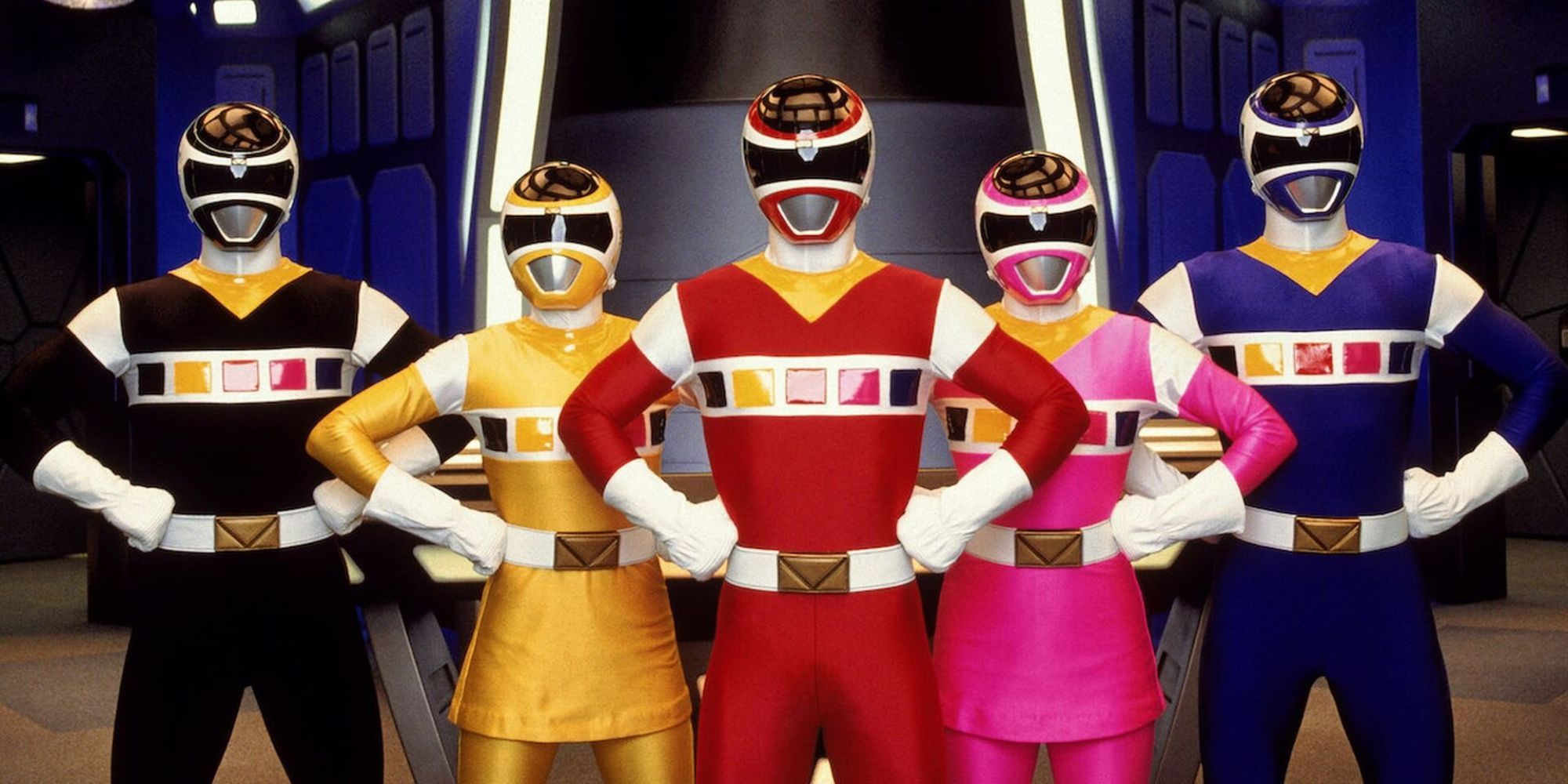 The Rangers posing in Power Rangers In Space