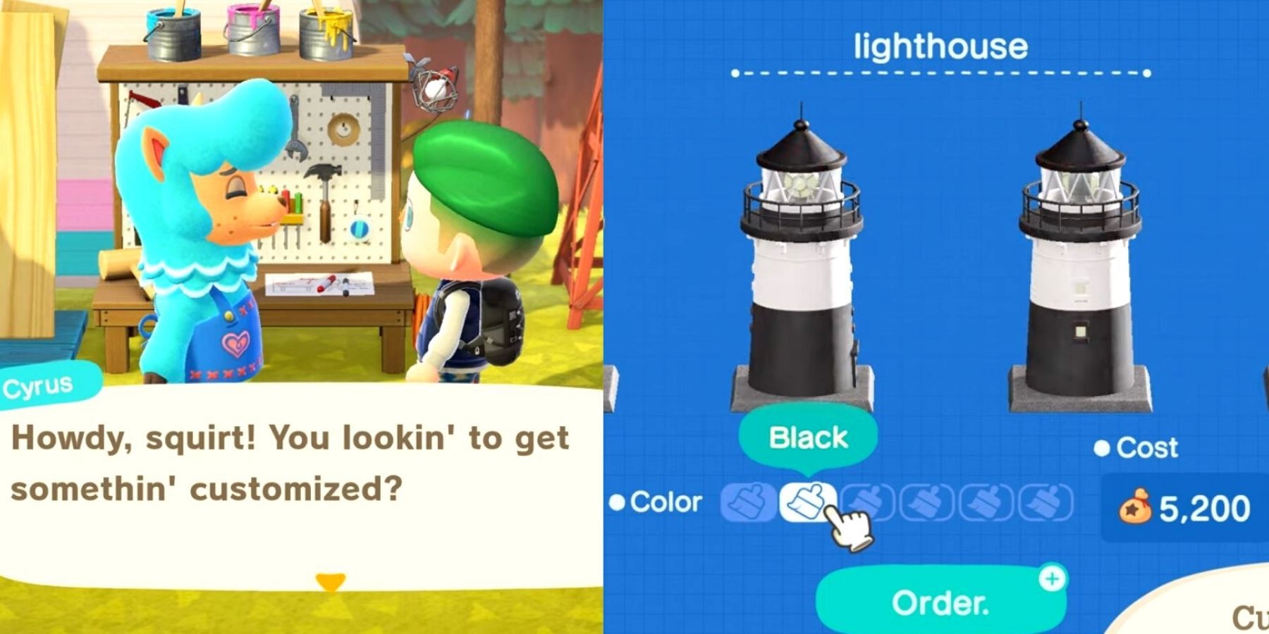 Animal Crossing New Horizons Cyrus Customizing Furniture