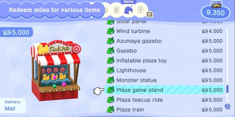 Animal Crossing New Horizons New Nook Miles Items