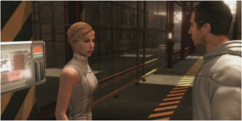 Assassin's Creed Desmond Speaking To Lucy Outside Of The Animus