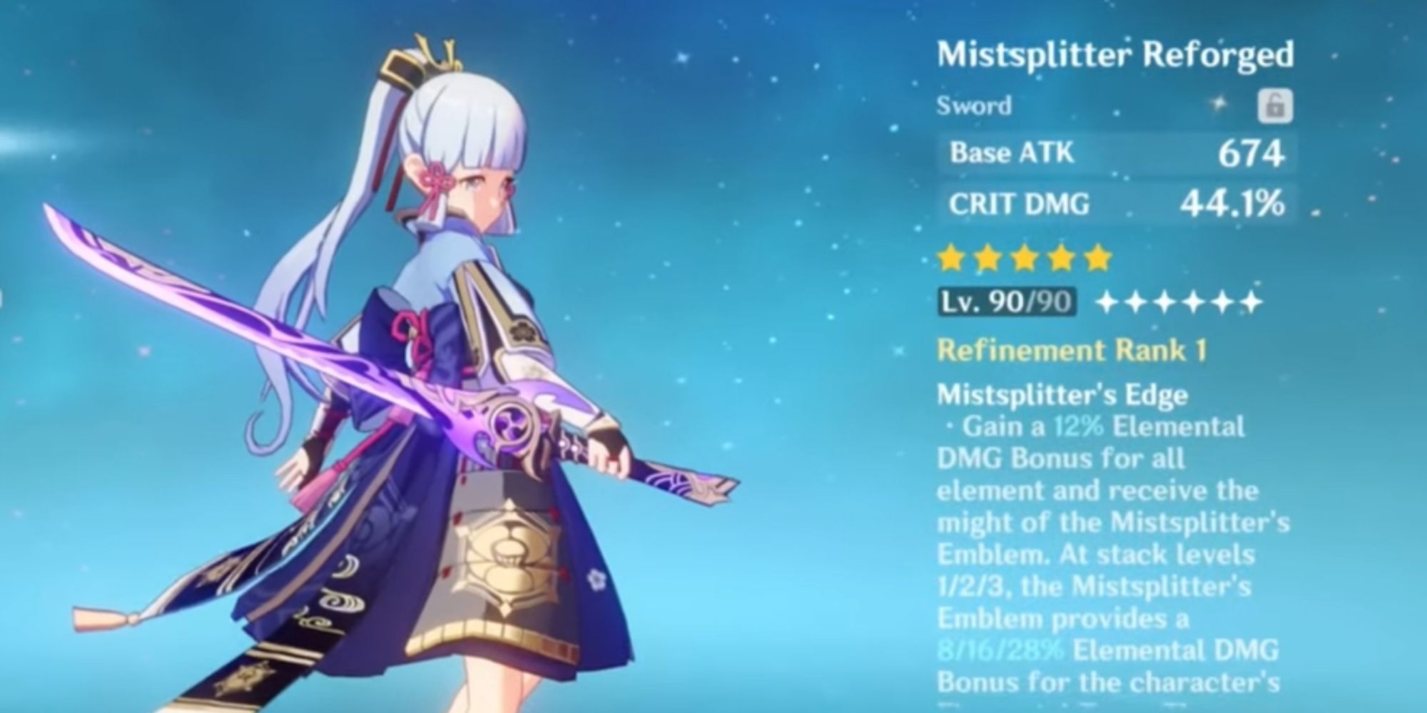 Ayaka with Mistsplitter Reforged