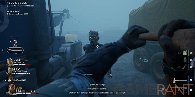 Back 4 Blood character swinging bat the best war games