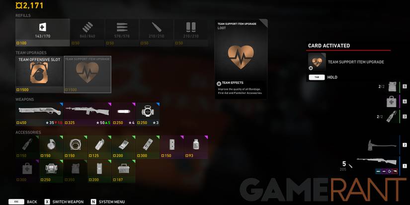 Back 4 Blood team health upgrade card