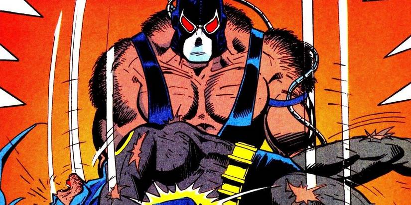 Bane and Batman in the Knightfall Comic