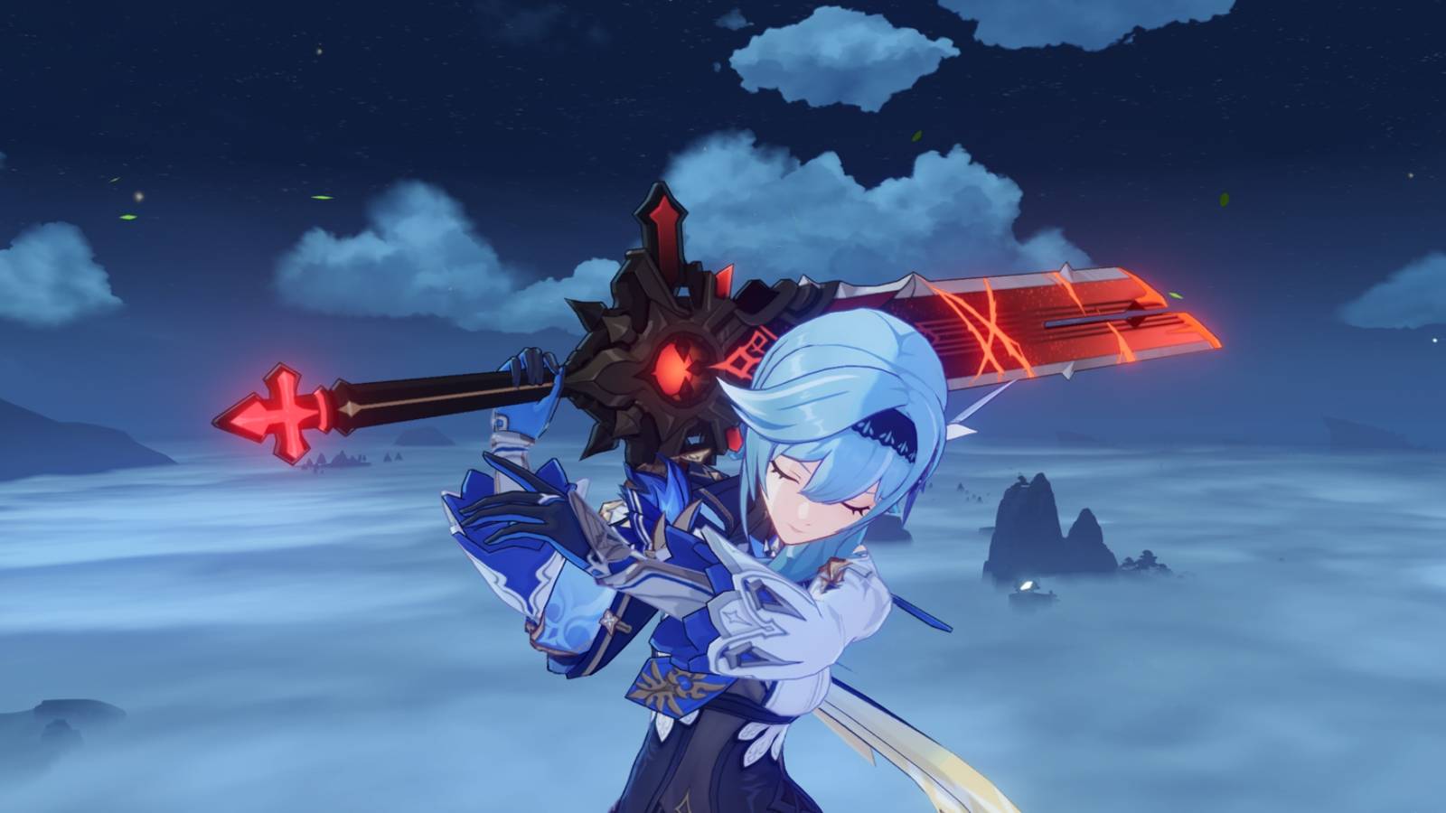 Genshin Impact Eula holding a claymore