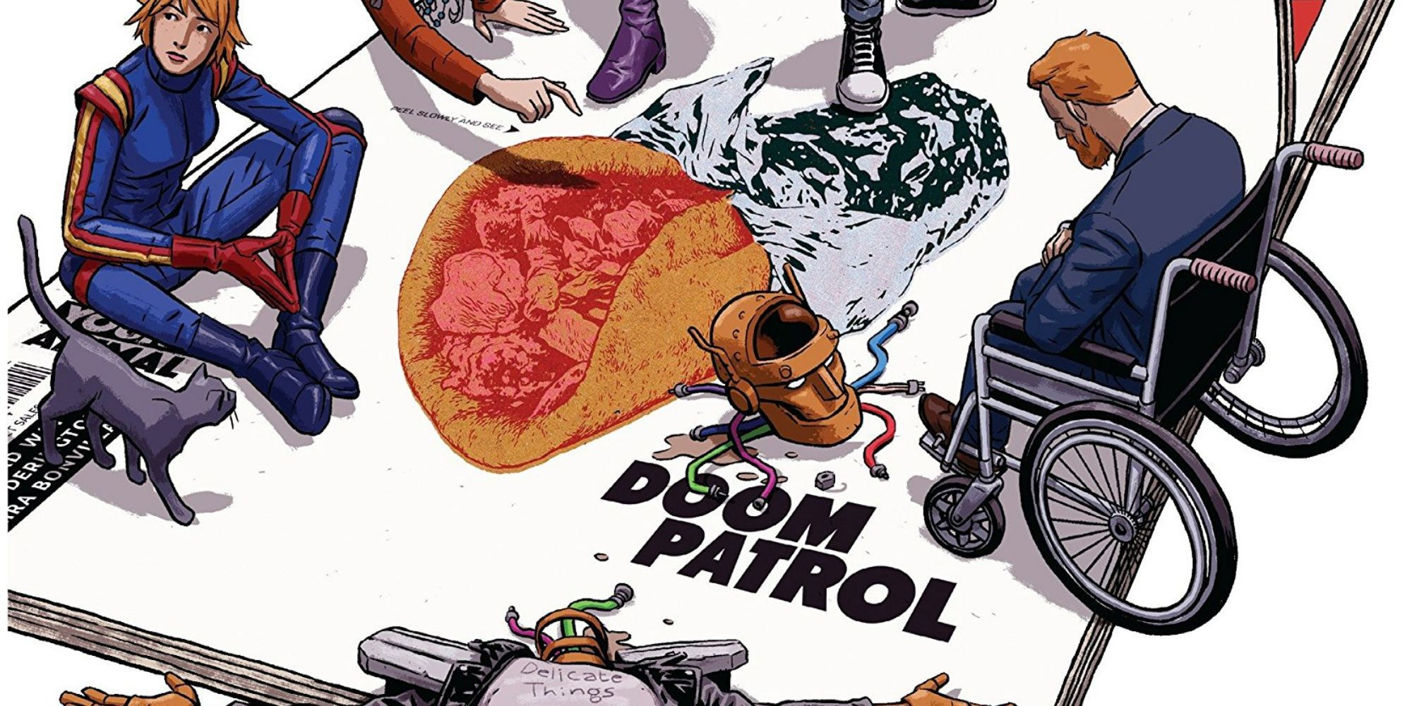Cover of Doom Patrol - Brick by Brick featuring the team