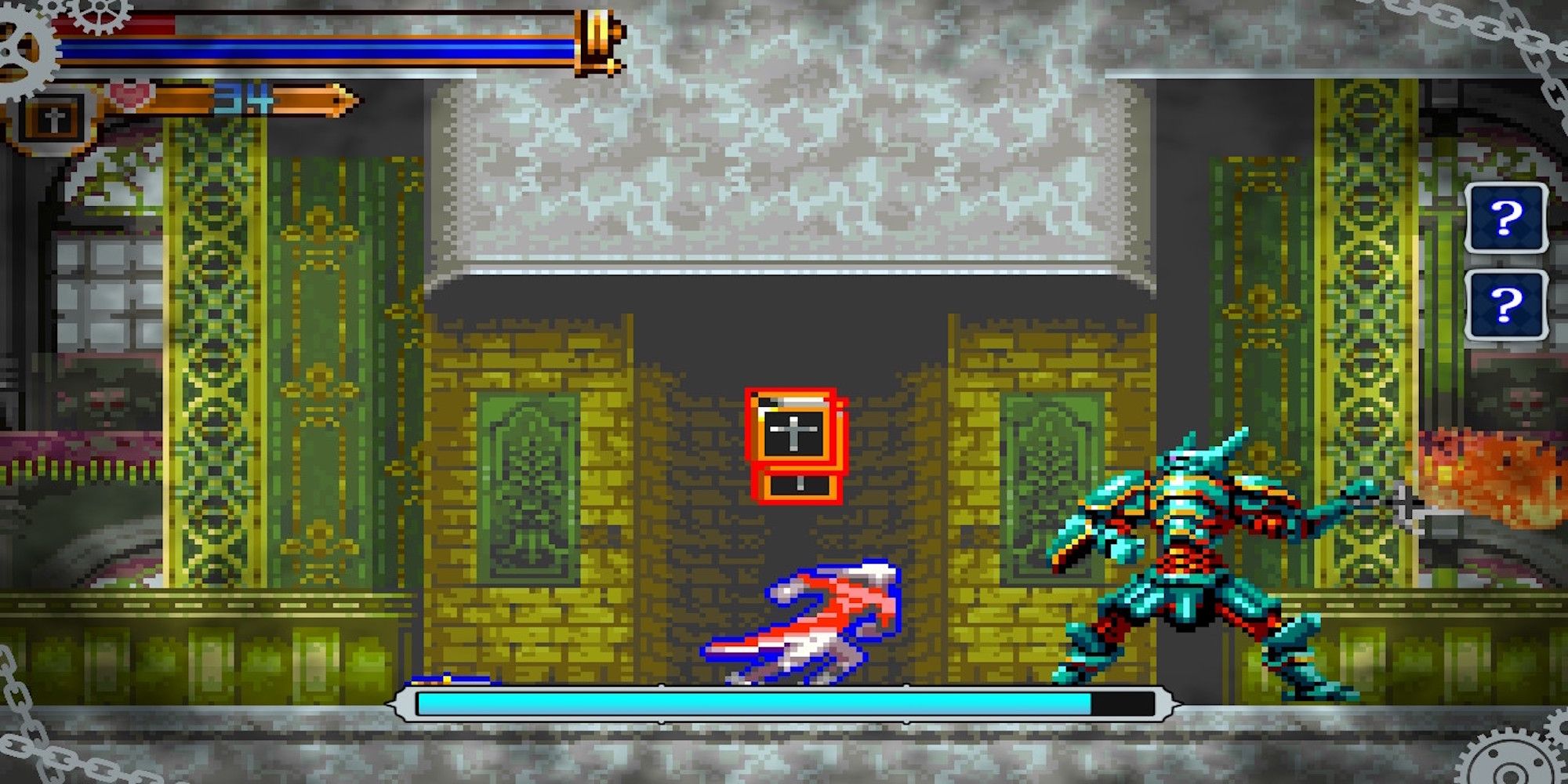 Fighting enemies in Castlevania Advance Collection