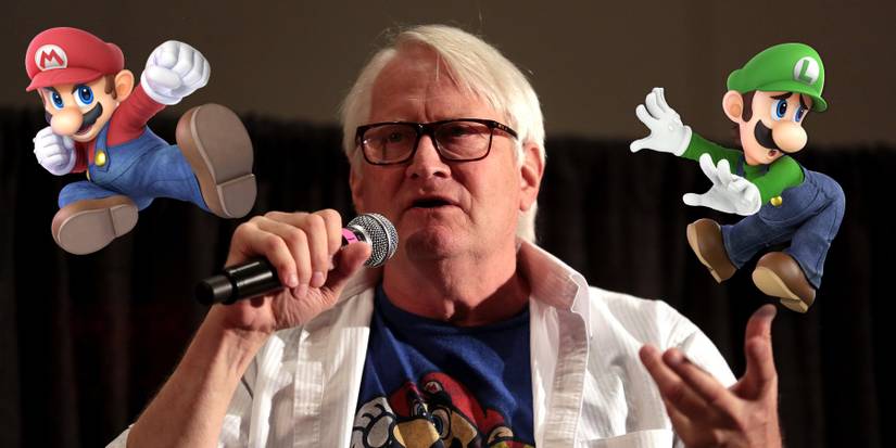 Charles Martinet with Mario and Luigi