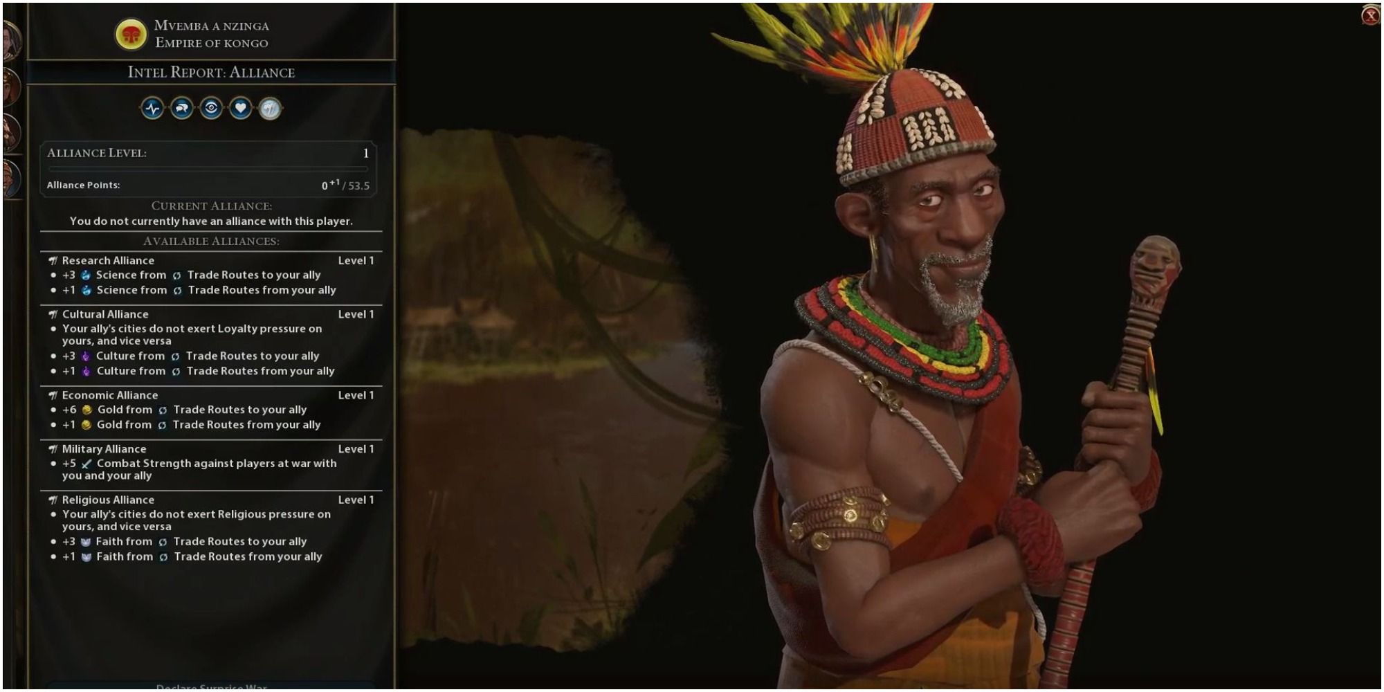 Civilization 6 Looking At Alliance Possibilities With The Kongo