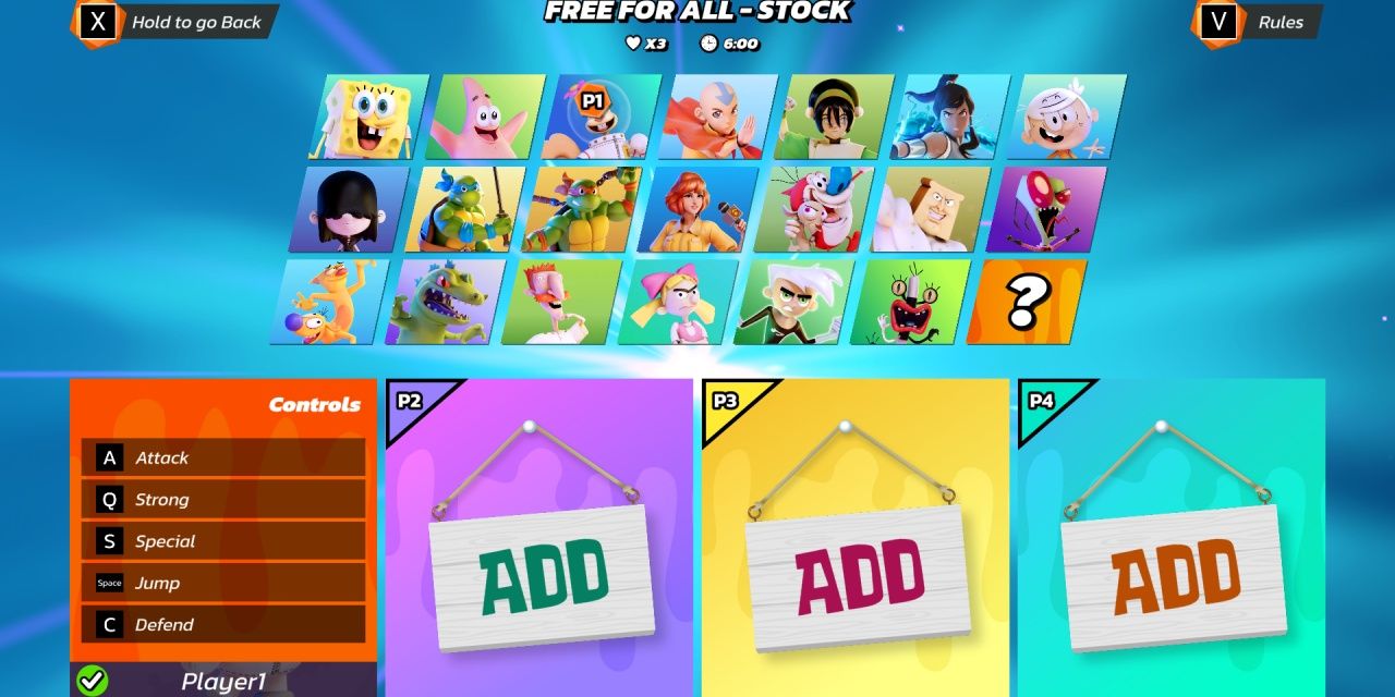 Match and Fighter Customization in Nickelodeon All-Star Brawl