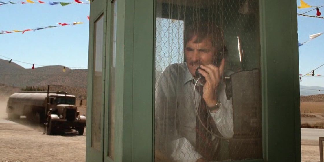 David in a phone booth in Duel