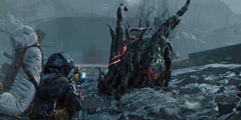 Death Stranding - Sam Using The Assault Rifle With Hematic Rounds Against One Of The BT Bosses