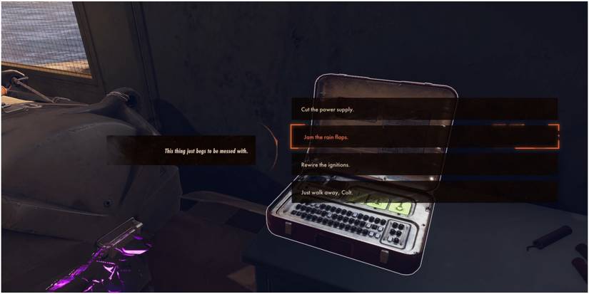 Deathloop Jamming The Rain Flaps From The Fireworks Launcher