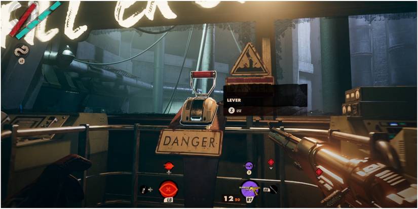 Deathloop Pulling The Lever To Fill Up The Underground Bunker