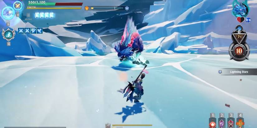 Deepfrost Gnasher charging towards player in Dauntless