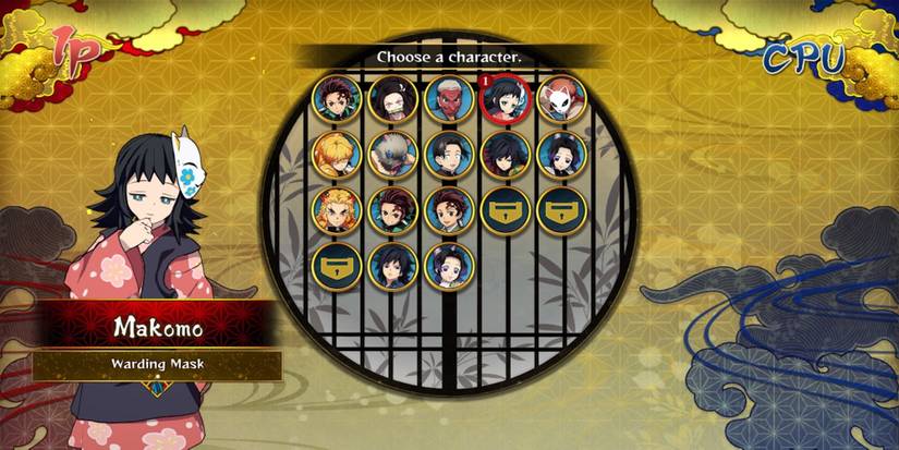 Makomo in the character select menu from Demon Slayer: Kimetsu no Yaiba – The Hinokami Chronicles