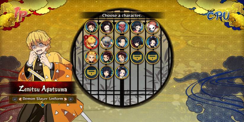 Zenitsu in the character select menu from Demon Slayer: Kimetsu no Yaiba – The Hinokami Chronicles