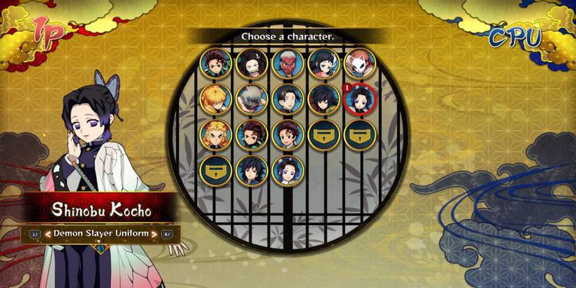 Shinobu in the character select menu from Demon Slayer: Kimetsu no Yaiba – The Hinokami Chronicles