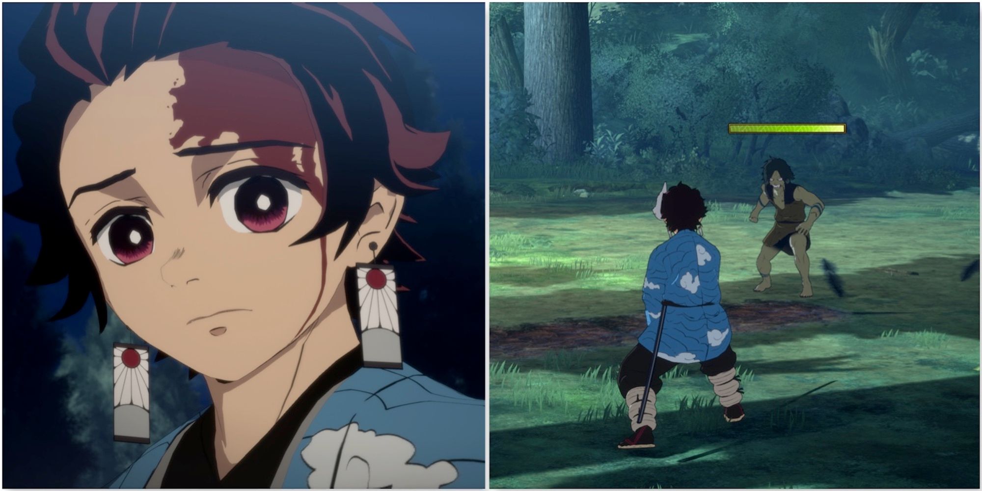 Tanjiro and Fighting an enemy in Demon Slayer-Kimetsu no Yaiba – The Hinokami Chronicles