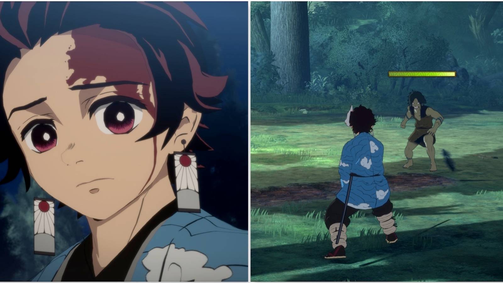 Tanjiro and Fighting an enemy in Demon Slayer-Kimetsu no Yaiba – The Hinokami Chronicles