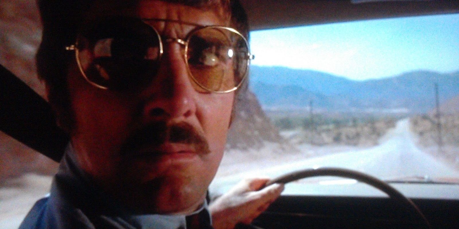 Dennis Weaver as David looking back in Duel