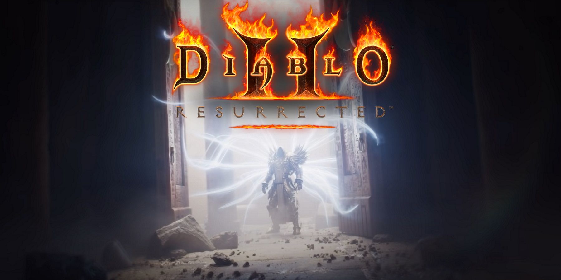 Diablo 2 Resurrected tyrael entering tal rasha's tomb in act 2 cutscene