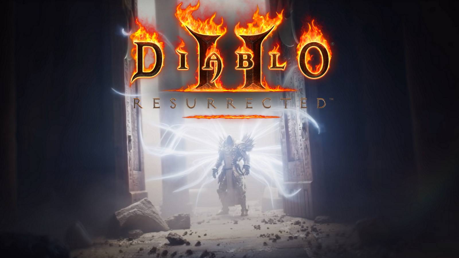 Diablo 2 Resurrected tyrael entering tal rasha's tomb in act 2 cutscene