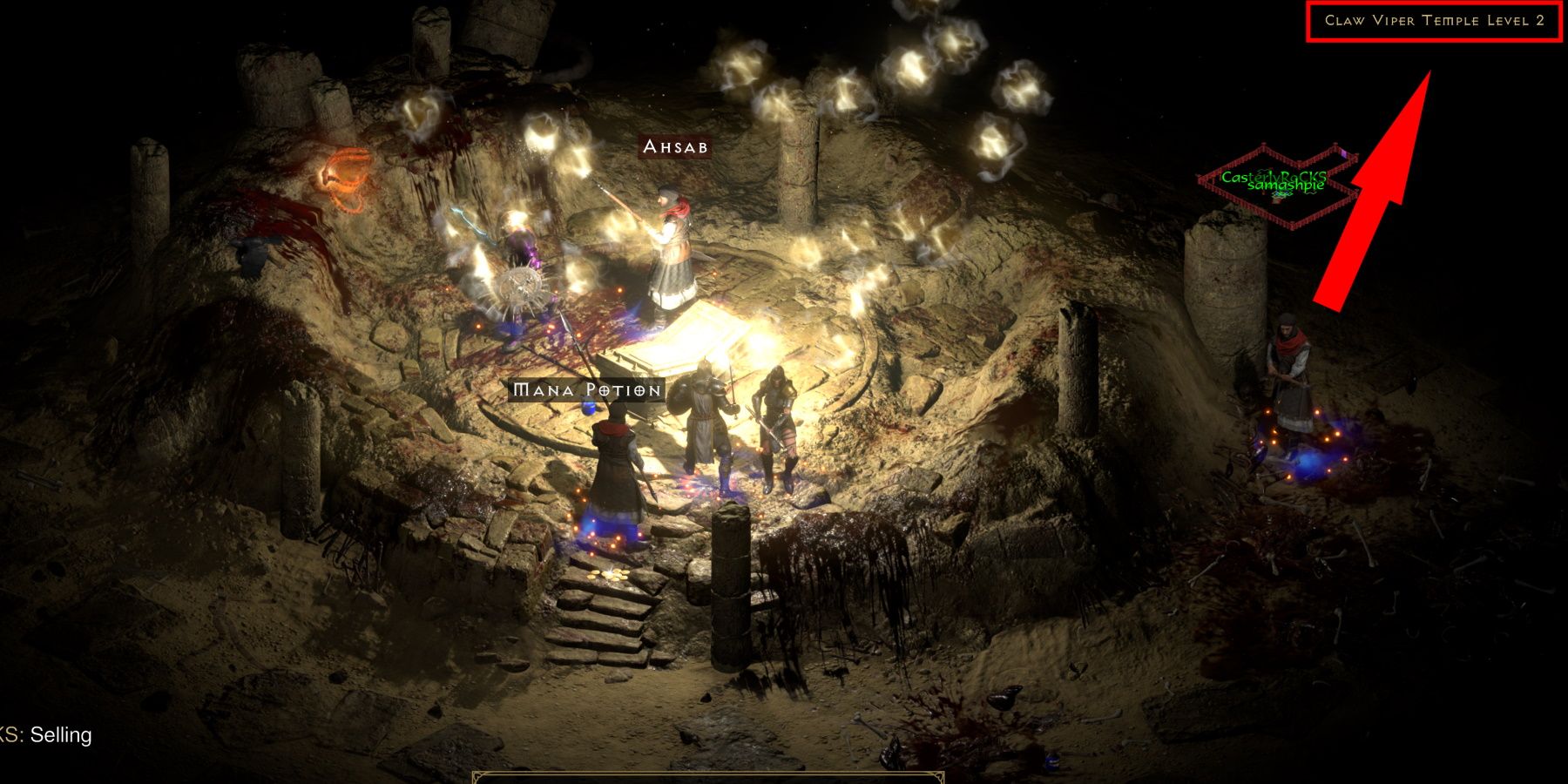 Diablo 2 Resurrected Viper Claw Temple Level Two Multiple Player Take Down Boss