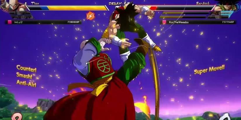 Tien's Down Heavy Attack in Dragon Ball FighterZ