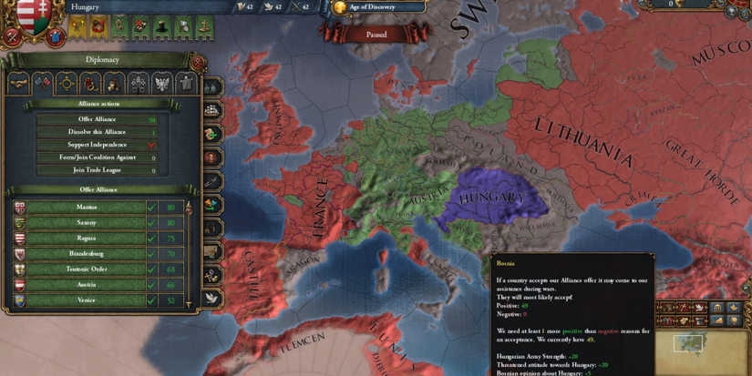 Europa Universalis 4 Negotiation Diplomacy Map europe EU4
