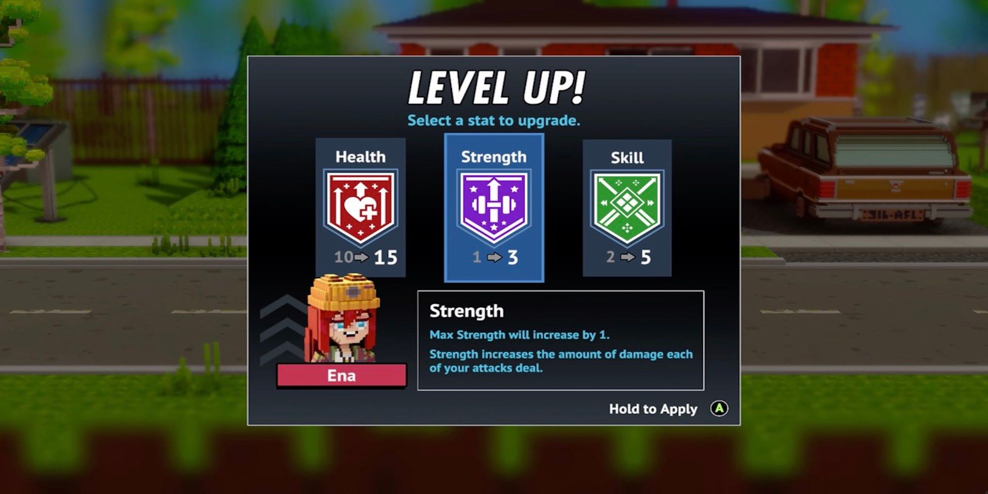 The level up screen from Echo Generation