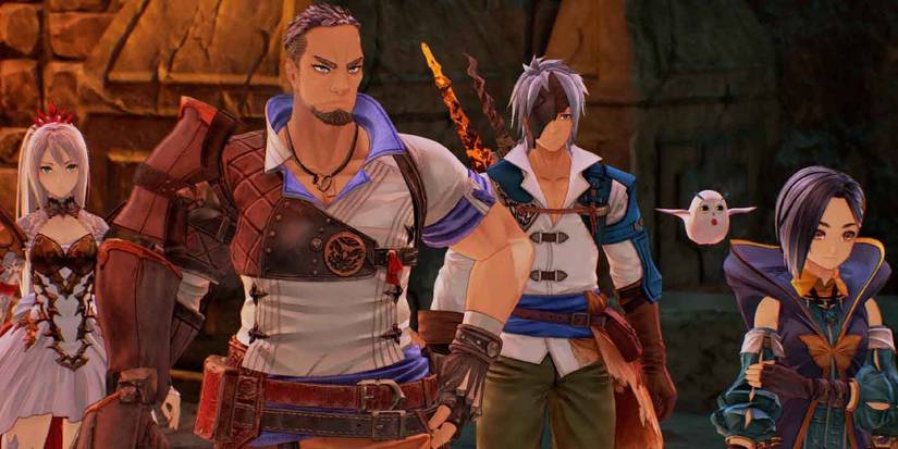 The characters Shionne, Alphen, and Rinwell in Tales of Arise