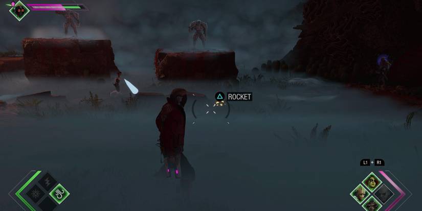 Star-Lord looking at a glowing yellow egg sac with a triangle over it that says Rocket