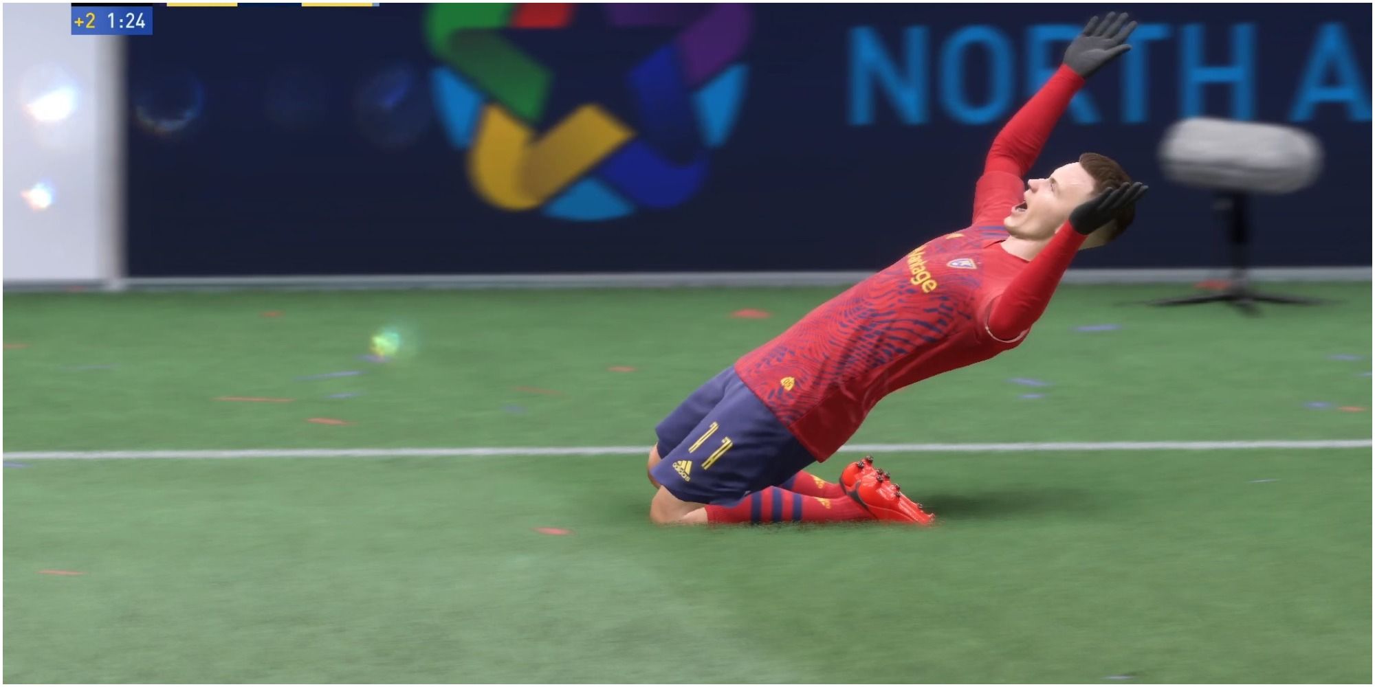 FIFA 22 Doing A Sliding Celebration After Scoring A Goal