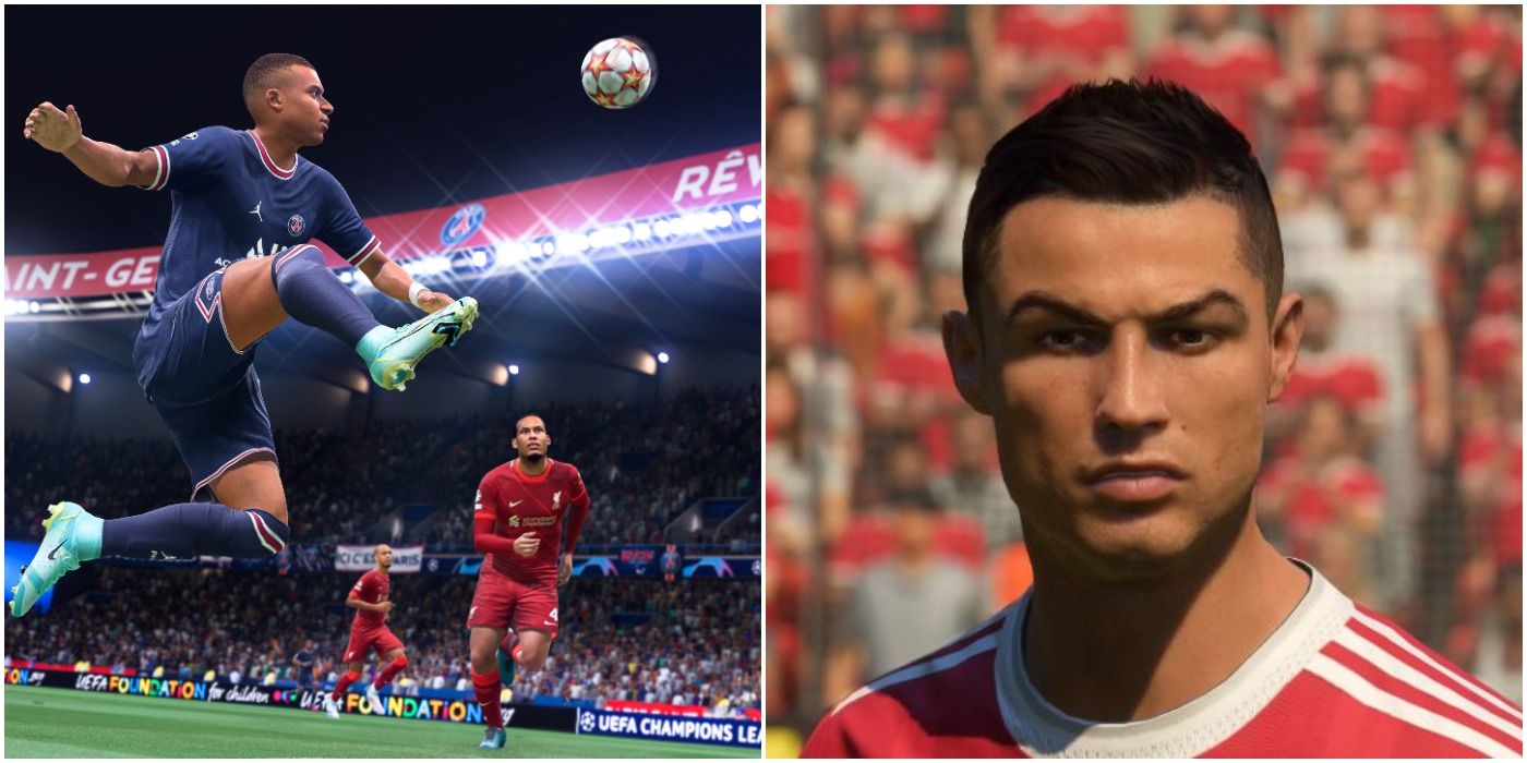 FIFA 22 Mbappe in Action Ronaldo Face