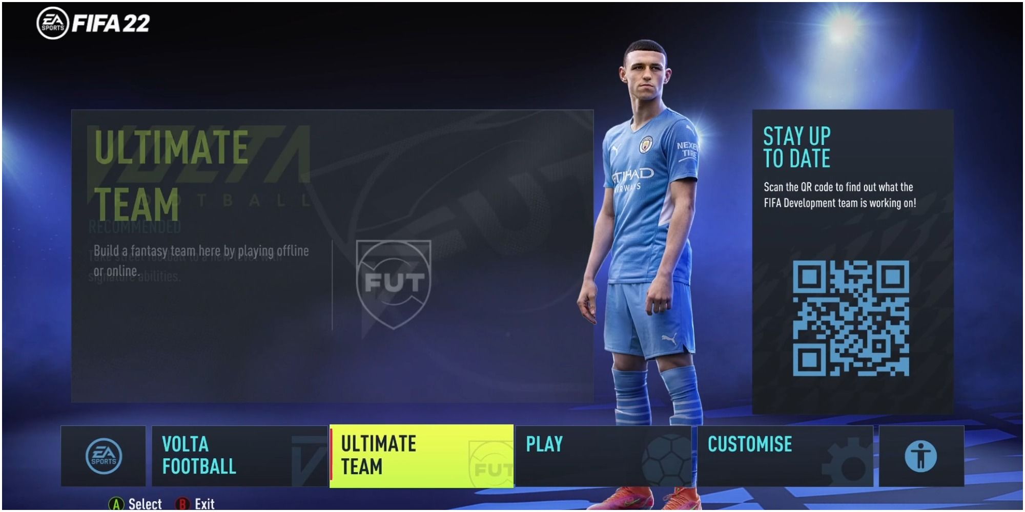 FIFA 22 Opening Menu Screen