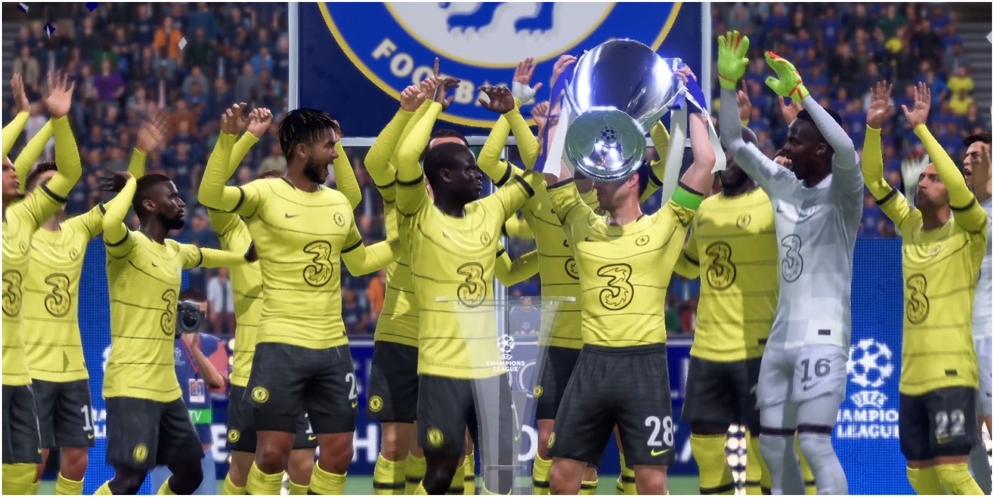 FIFA 22 Opening Sequence Of The Team Winning The Champion's League Cup