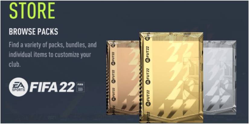 FIFA 22 Viewing The Card Pack Selections In The Ultimate Team Store