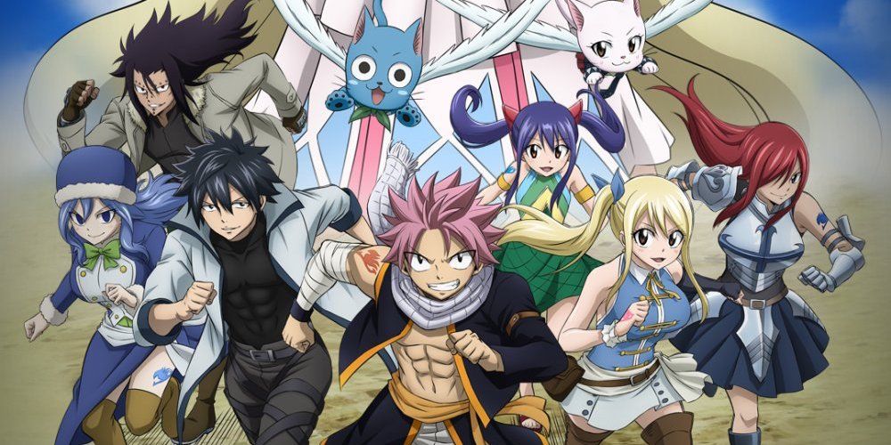 Fairy Tail Characters Natsu Lucy Ezra Happy and crew