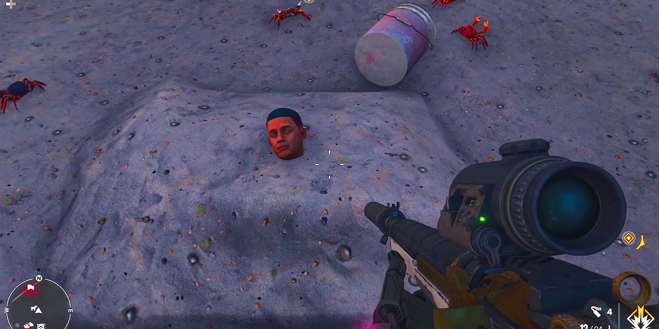 Far Cry 6 Vaas head coming through cement ground