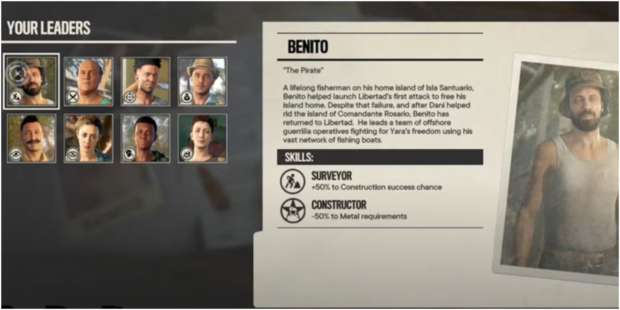 Far Cry 6 Benito and other Leaders