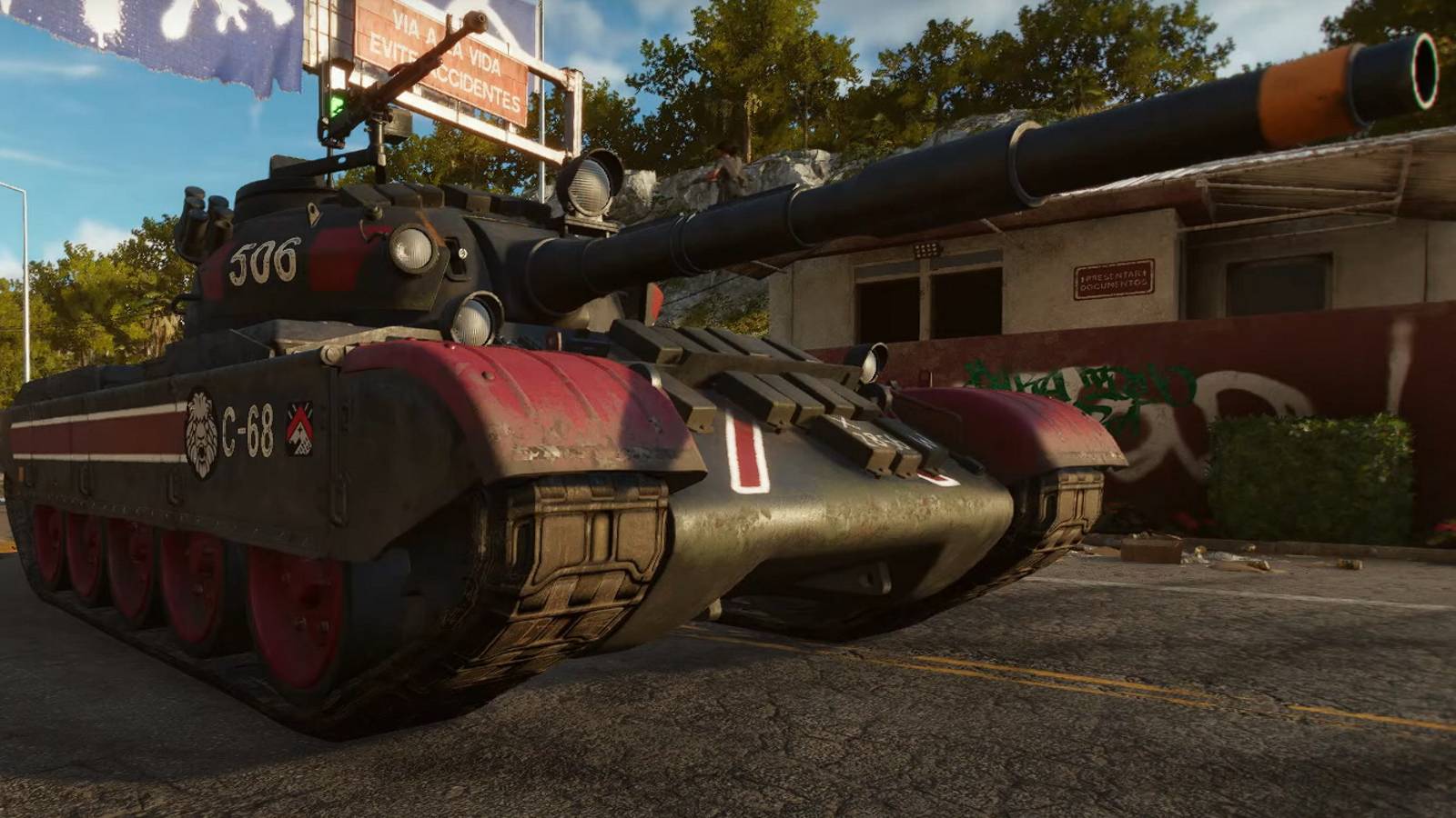 Far Cry 6 Elite Tank At A Security Checkpoint