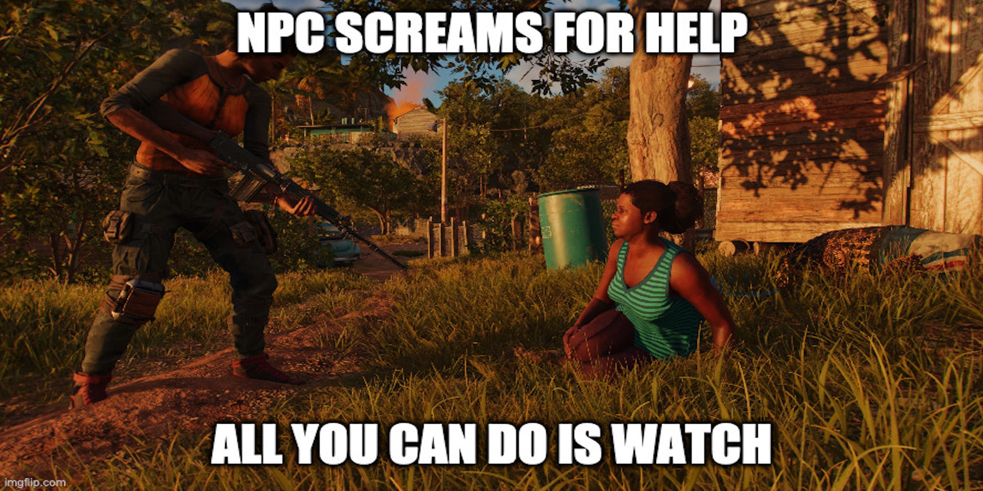 A meme about NPCs in Far Cry 6