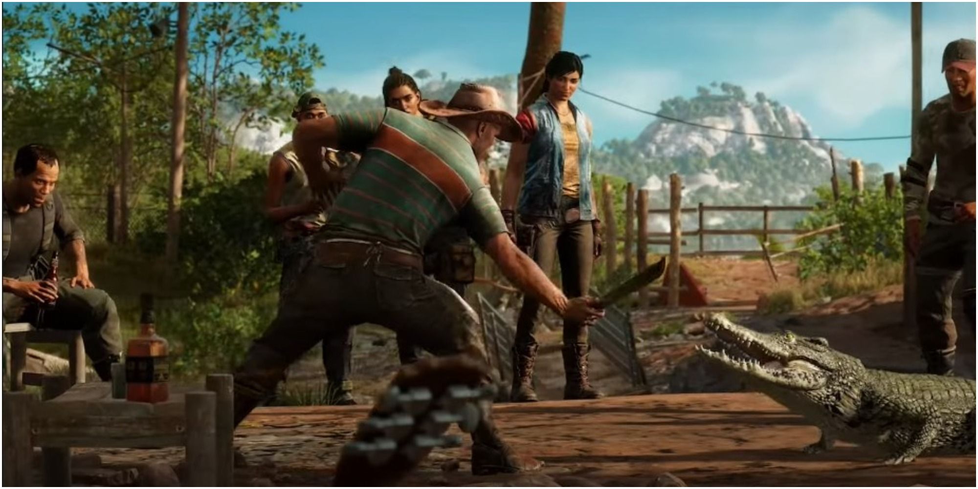 Far Cry 6 The Monteros Making Dinner By Fighting An Alligator